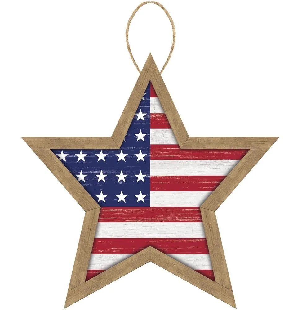 12" MDF Stars and Stripes Sign