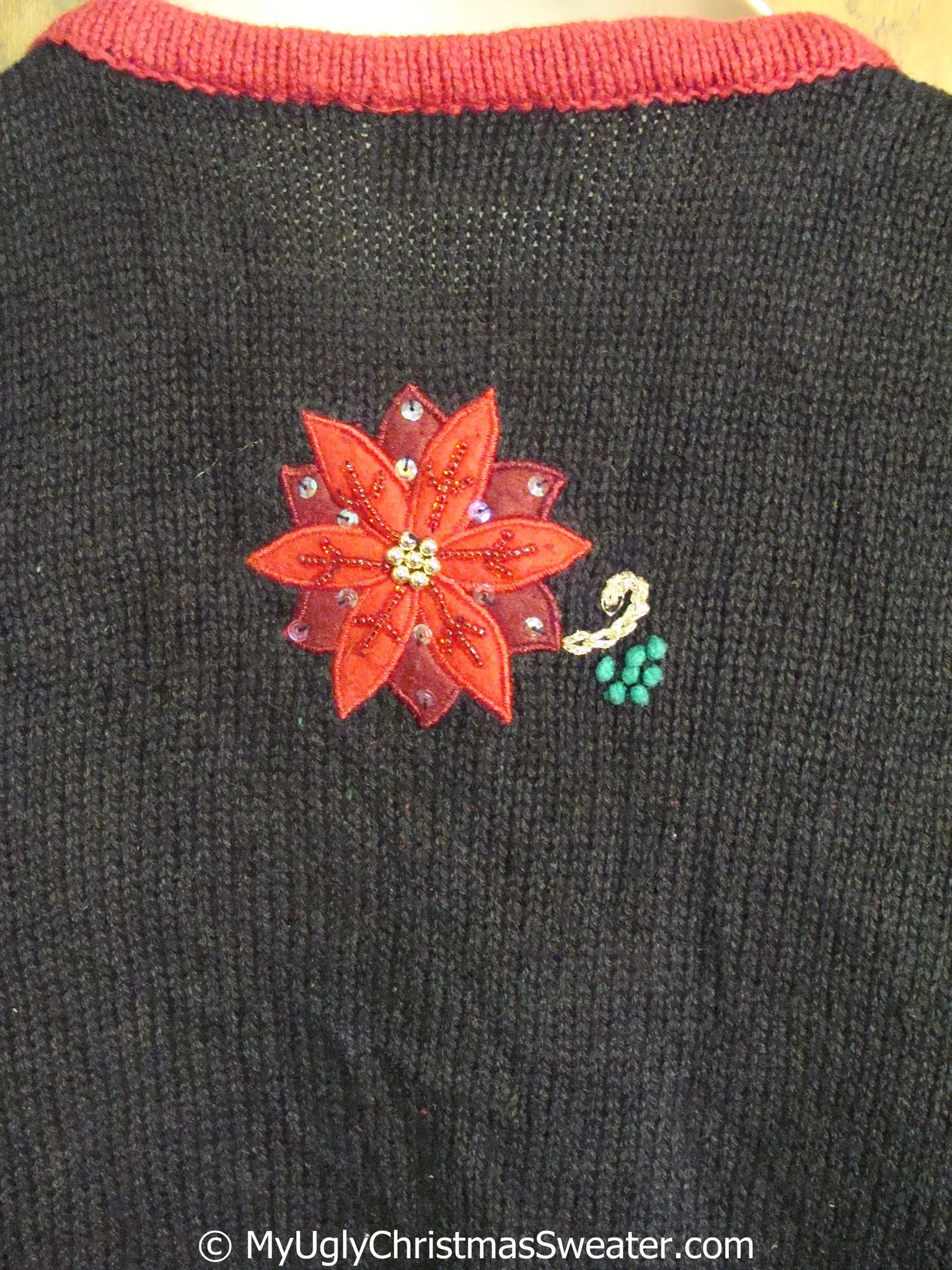 2sided Poinsettias Themed Cheap Christmas Sweater Vest