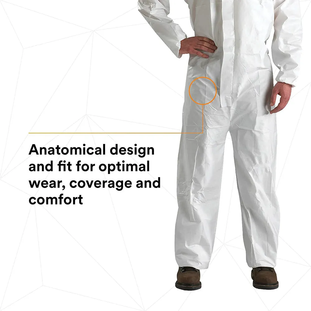 3M Disposable NonSterile Coverall Safety Work Wear with Hood - White, Medium