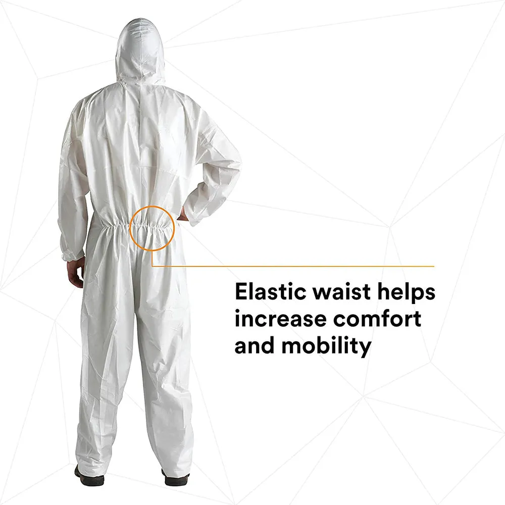 3M Disposable NonSterile Coverall Safety Work Wear with Hood - White, Medium