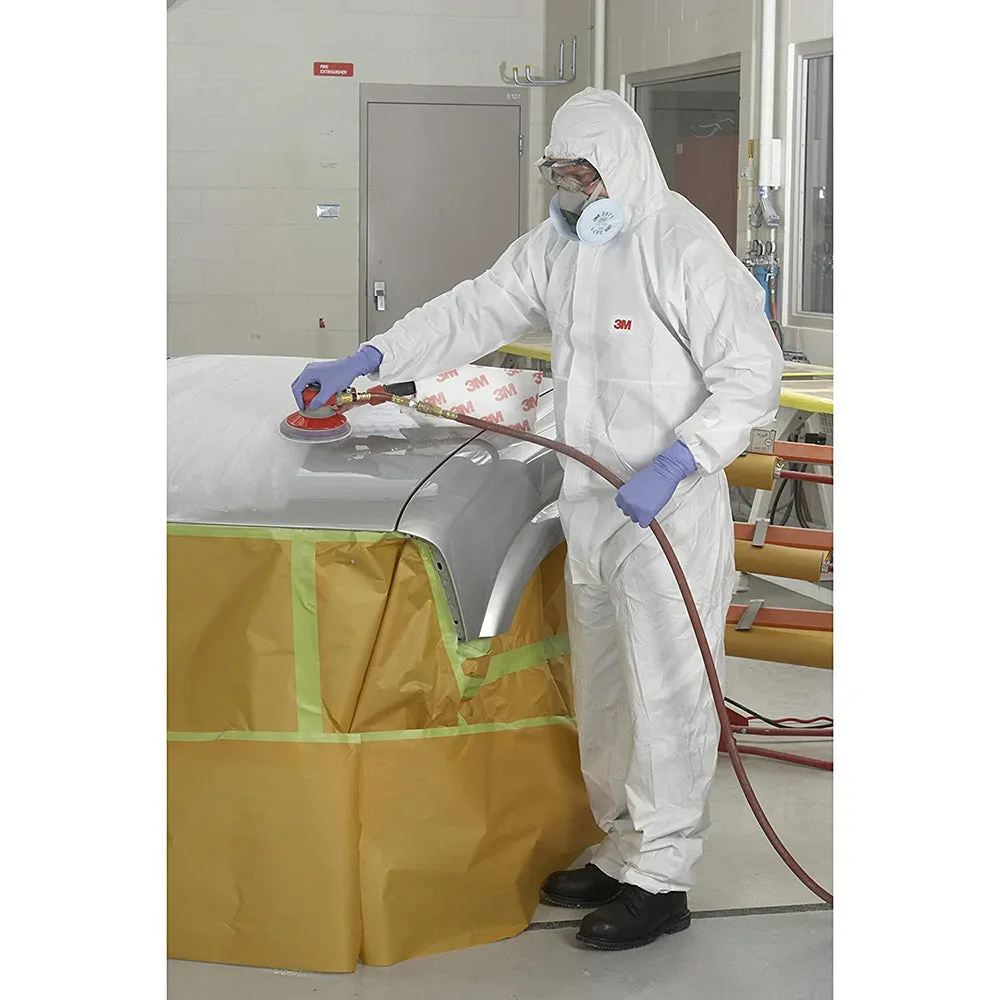 3M Disposable NonSterile Coverall Safety Work Wear with Hood - White, Medium