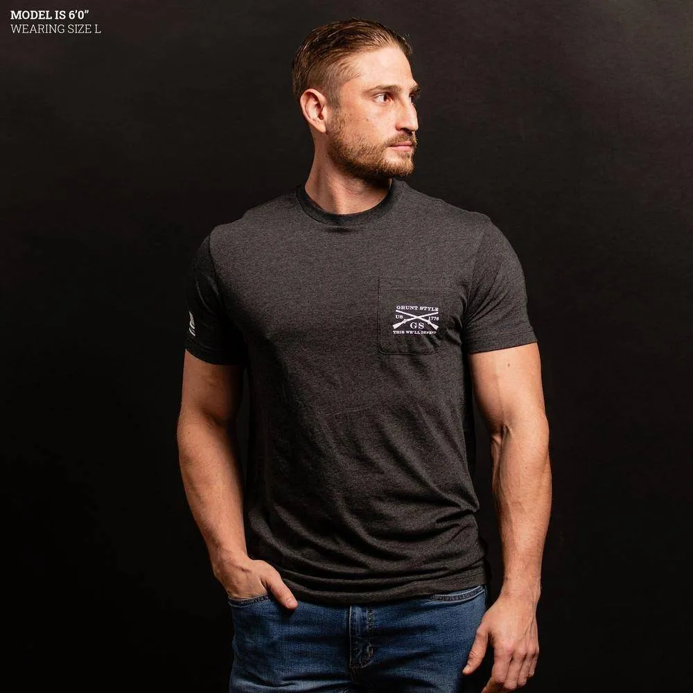 76 We The People Pocket T-Shirt - Black Heather