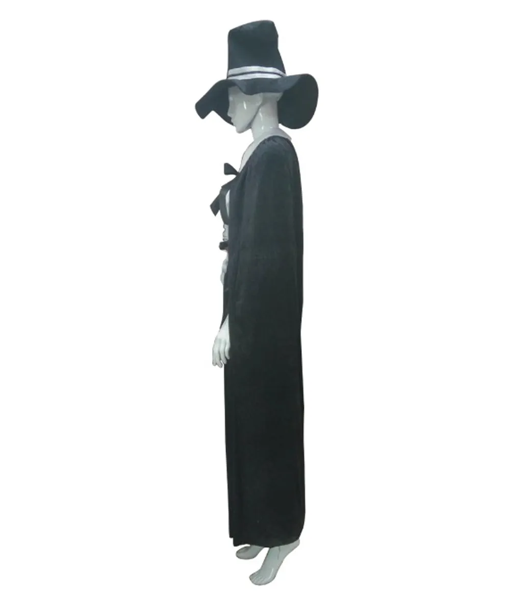 Adult Women's Witch Costume with Hat Costume | Black Halloween Costume