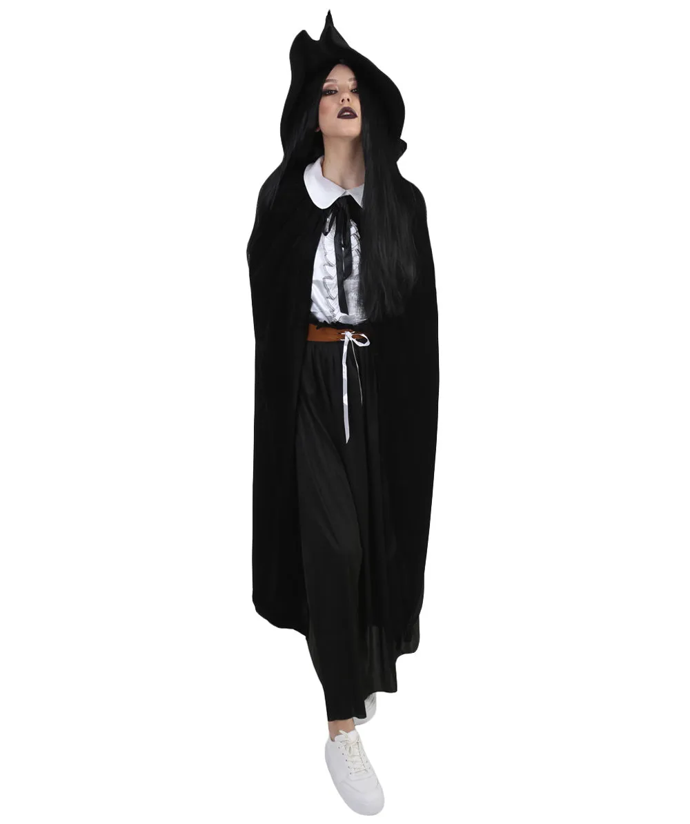 Adult Women's Witch Costume with Hat Costume | Black Halloween Costume