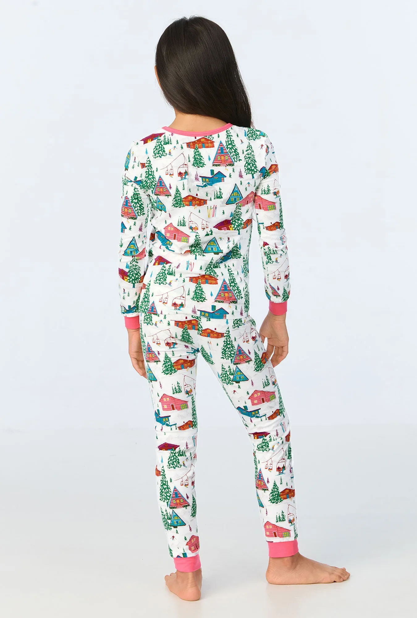 Alpine Cabins Long Sleeve Stretch Jersey Kids PJ Set