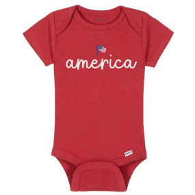 America Premium Short Sleeve Onesies® Brand Bodysuit