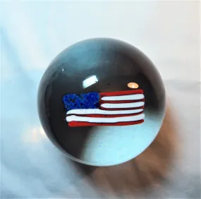 American Flag Glass Paperweight