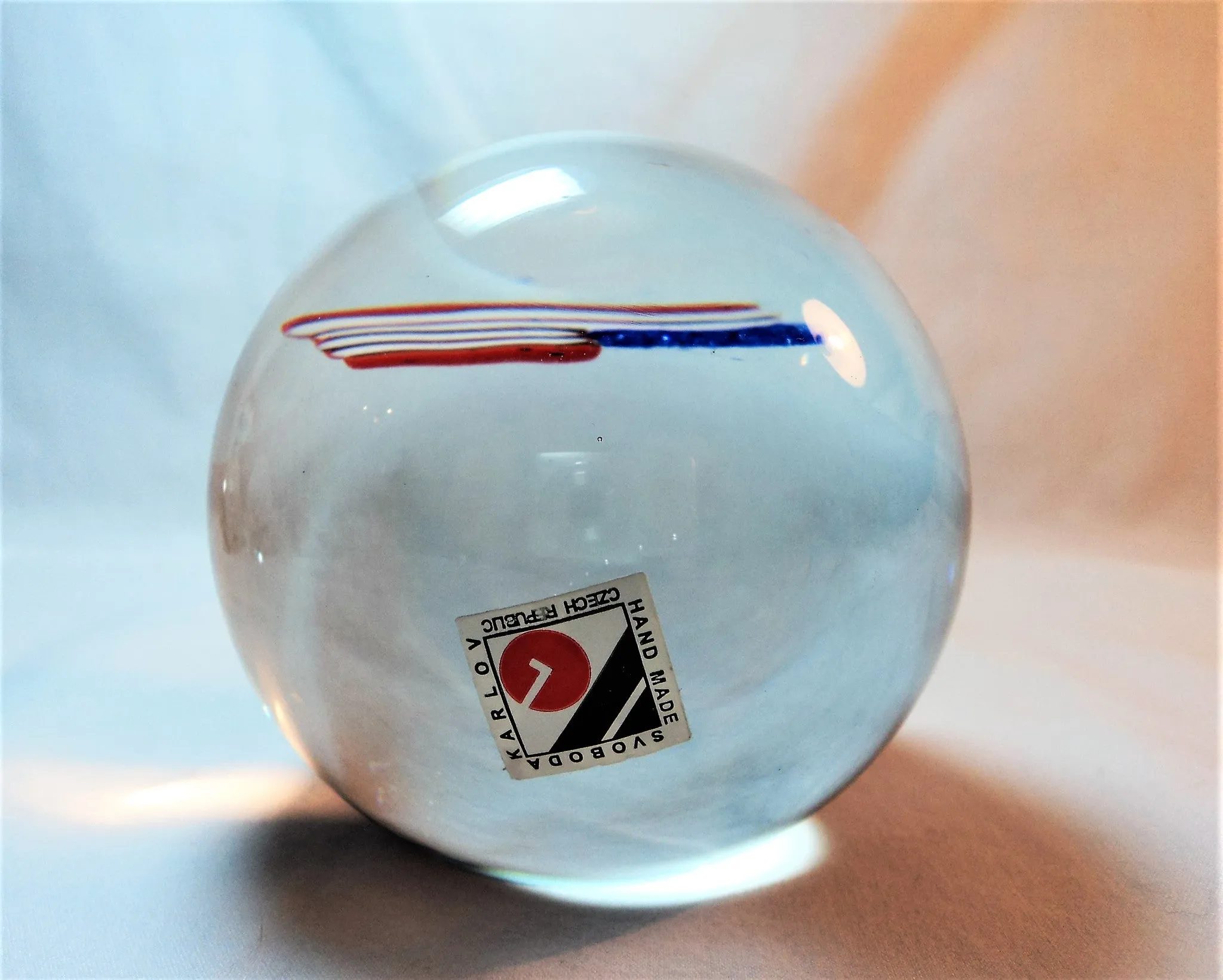 American Flag Glass Paperweight