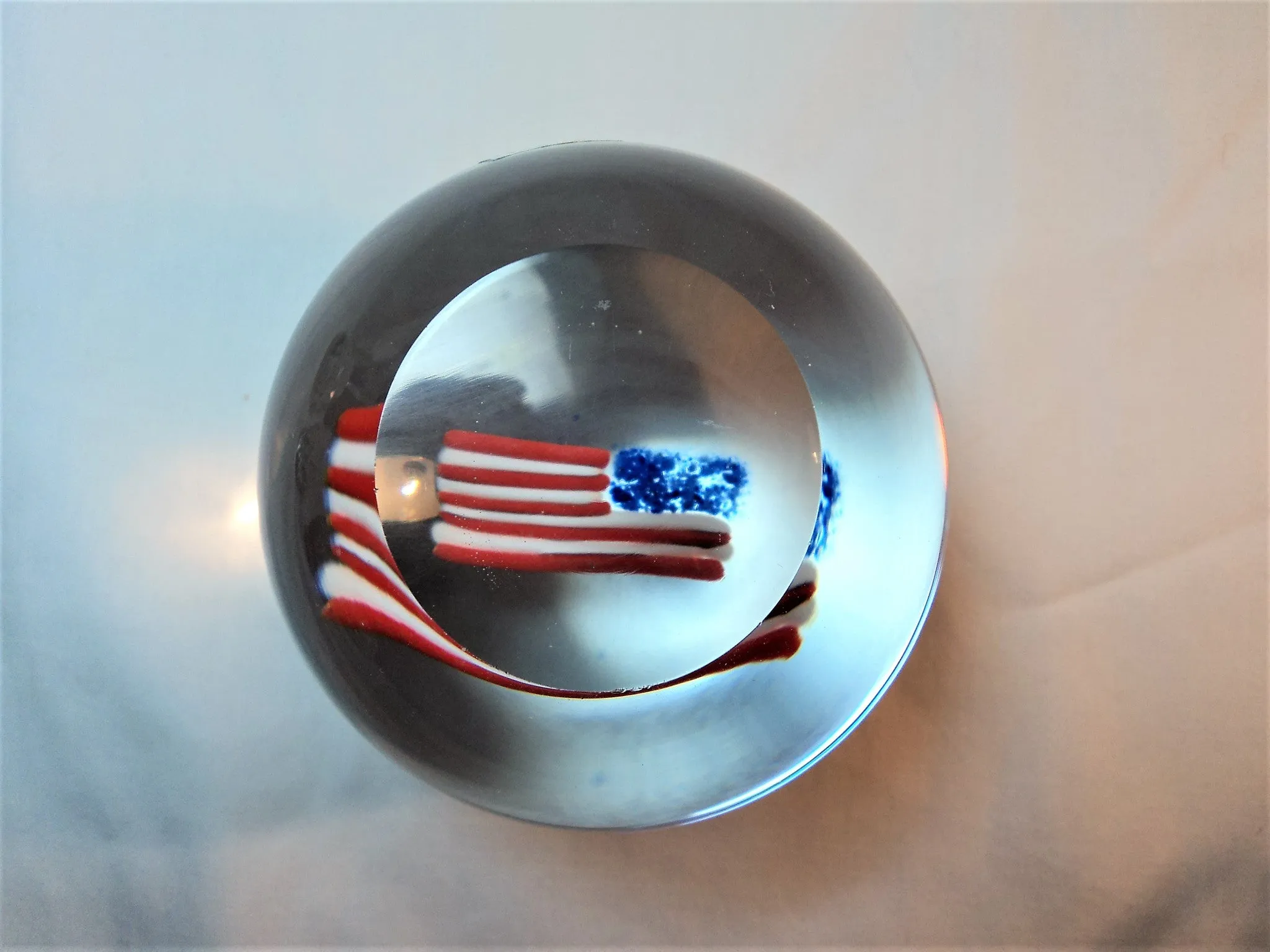 American Flag Glass Paperweight