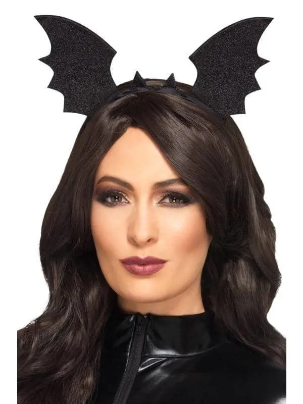 Bat Wings Headband Adult Black Costume Accessory