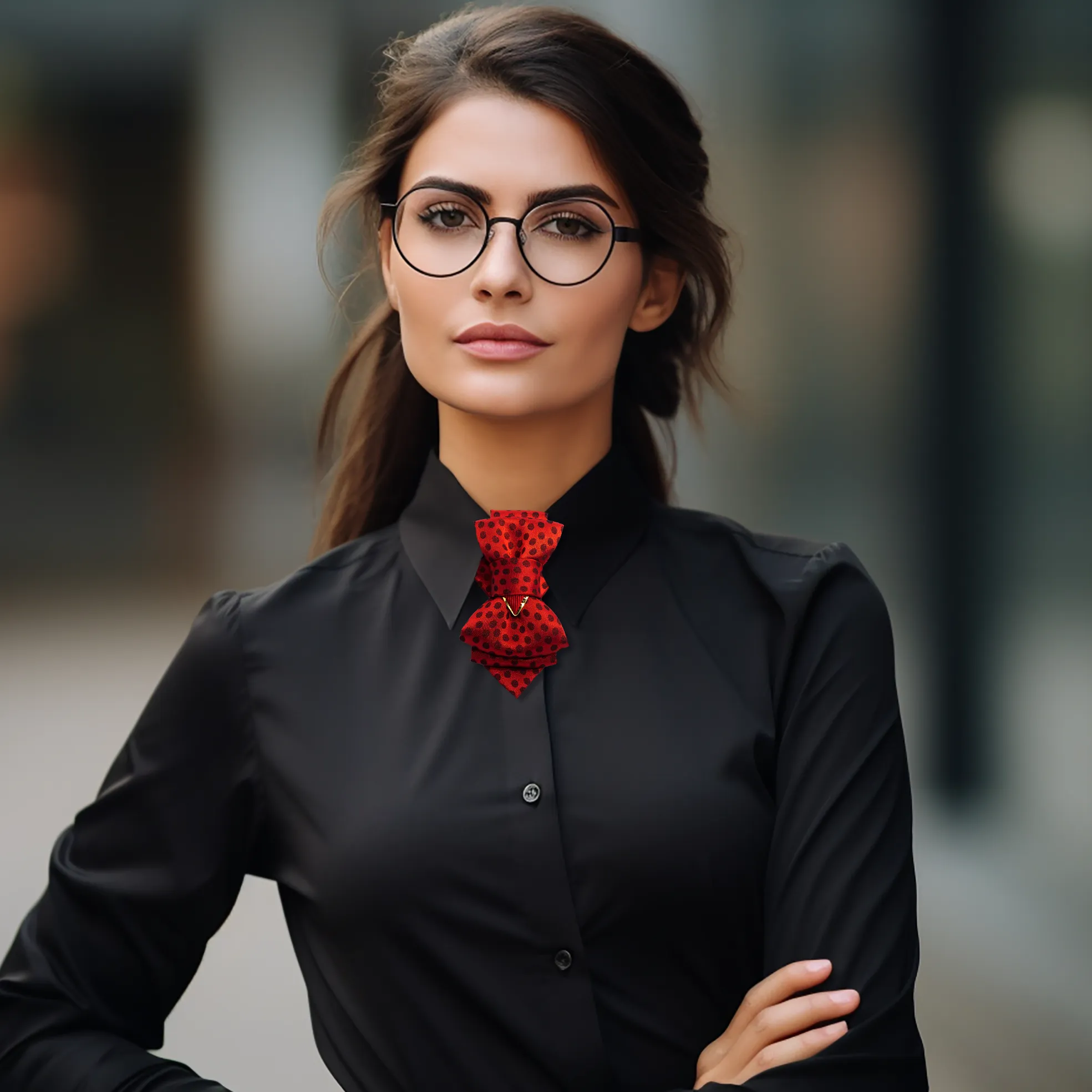 BOW TIE "RED CHAMPAGNE" FOR WOMEN