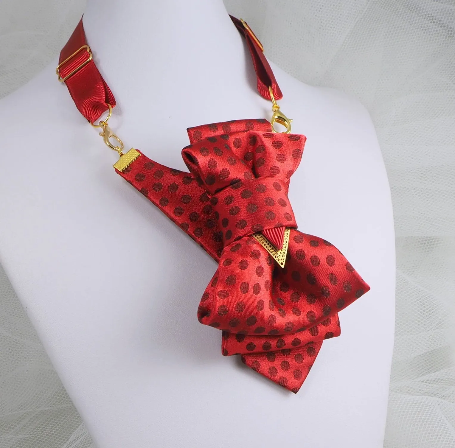 BOW TIE "RED CHAMPAGNE" FOR WOMEN