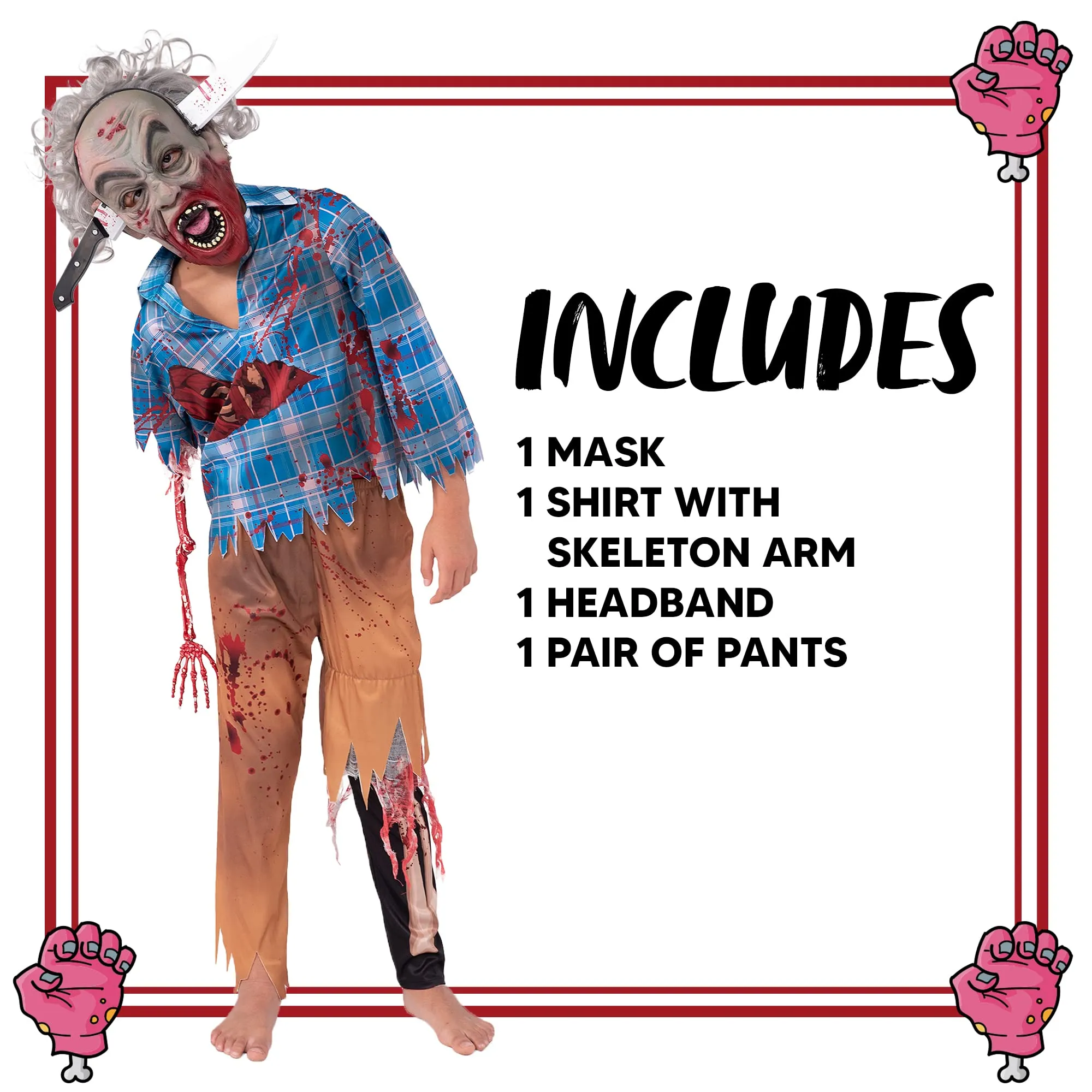 Boy wounds zombie costume