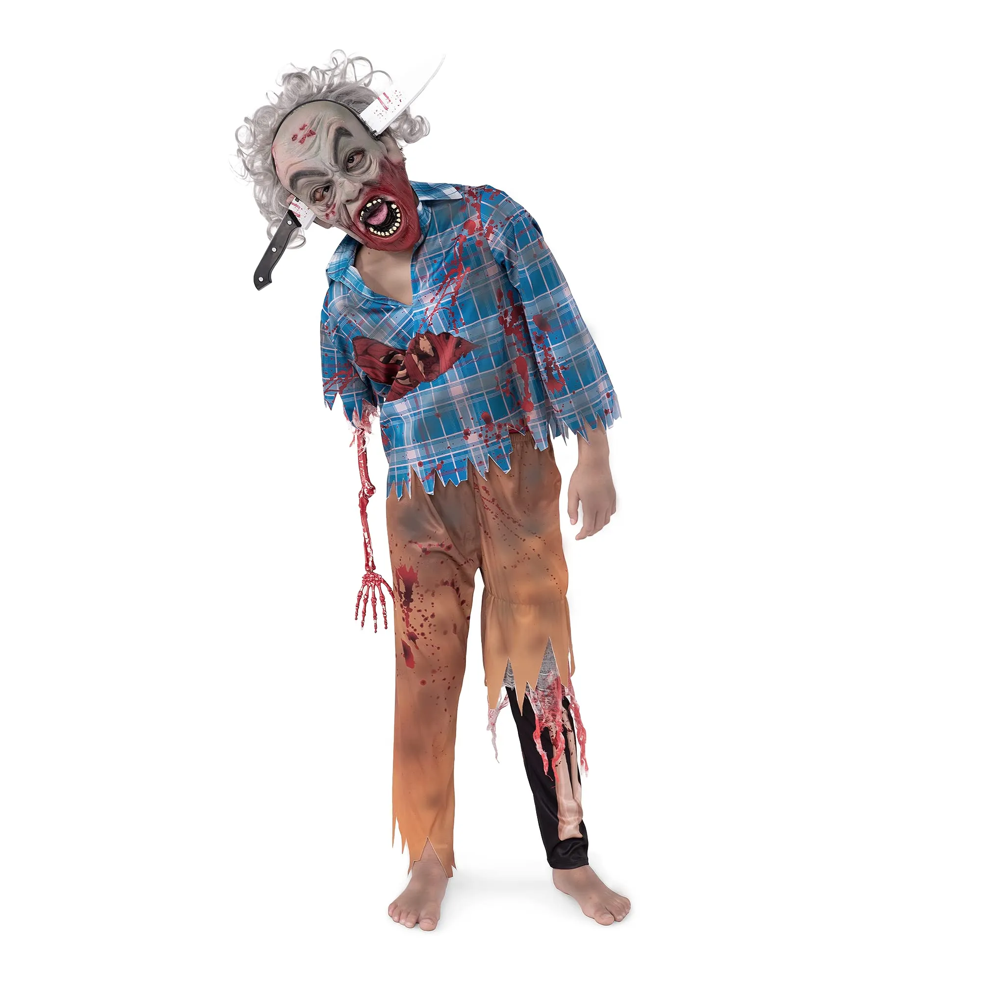 Boy wounds zombie costume