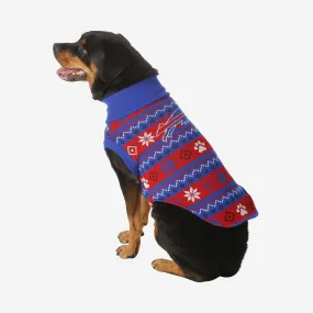 Buffalo Bills Knitted Holiday Dog Sweater