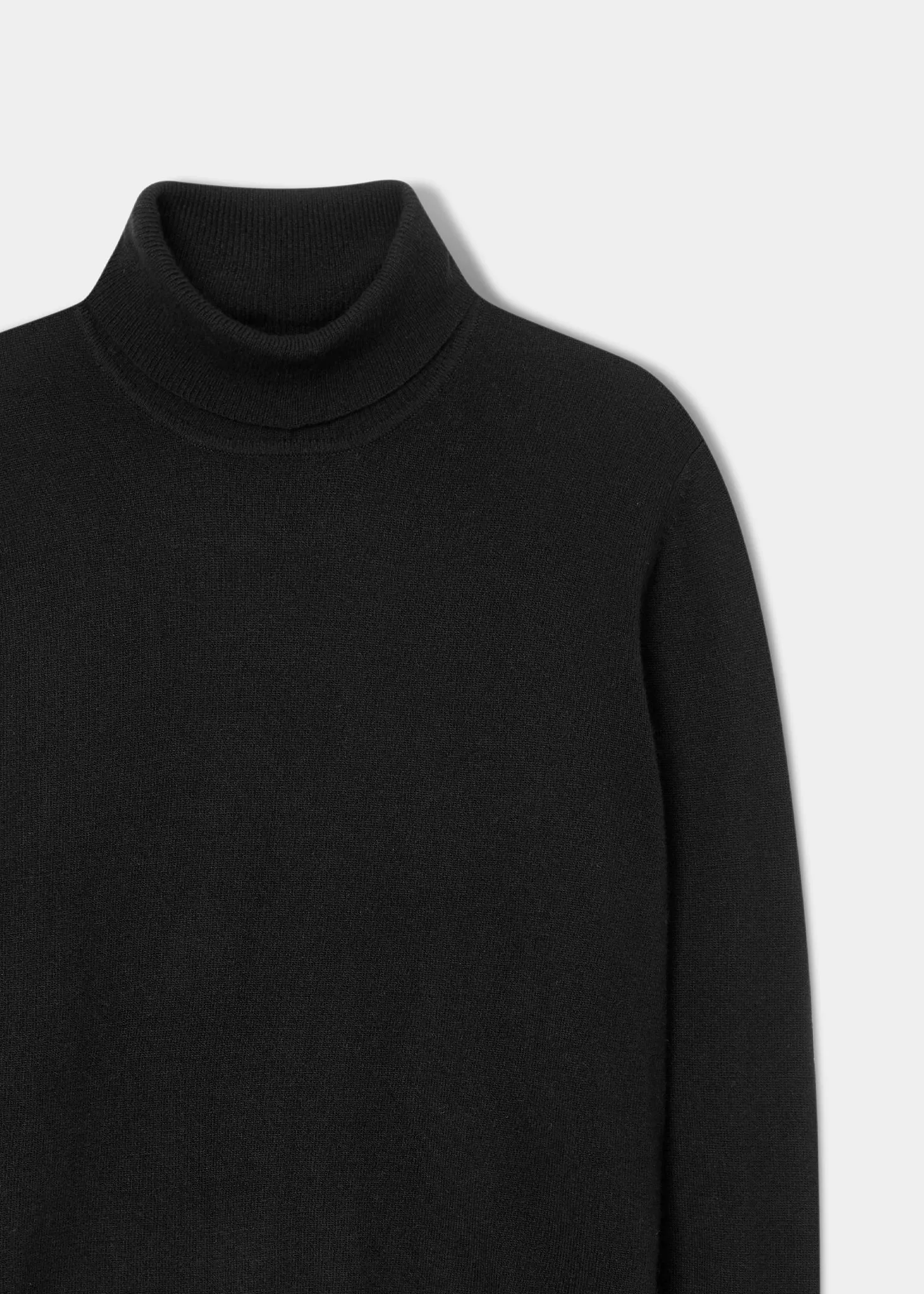 Bunbury Geelong Wool Roll Neck Jumper in Black - Regular Fit