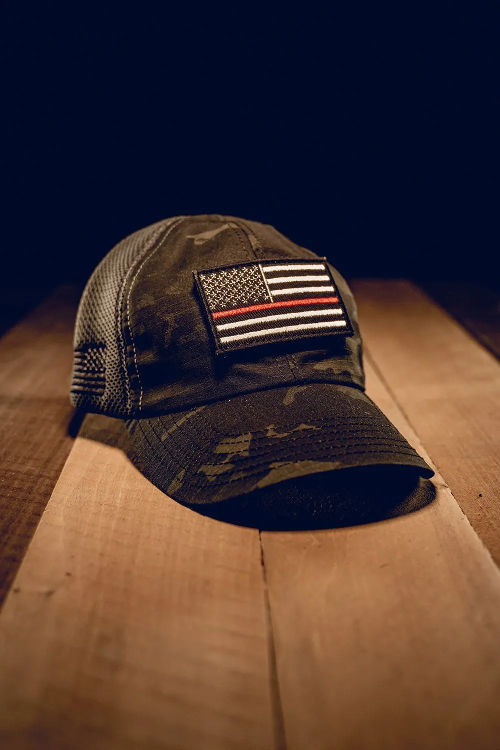 Dark American Made Mesh Back Hat with Patch