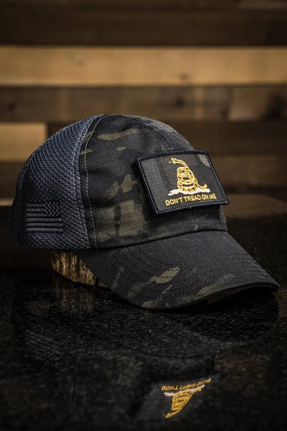 Dark American Made Mesh Back Hat with Patch