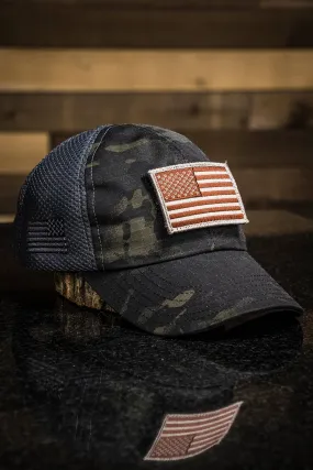 Dark American Made Mesh Back Hat with Patch