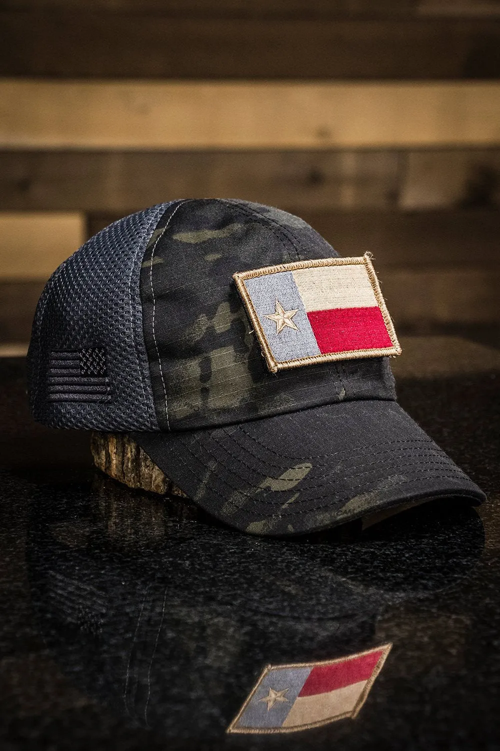 Dark American Made Mesh Back Hat with Patch