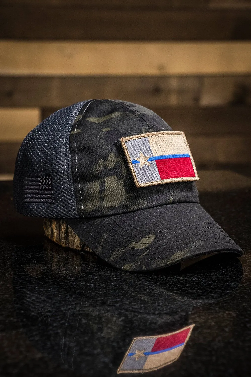 Dark American Made Mesh Back Hat with Patch