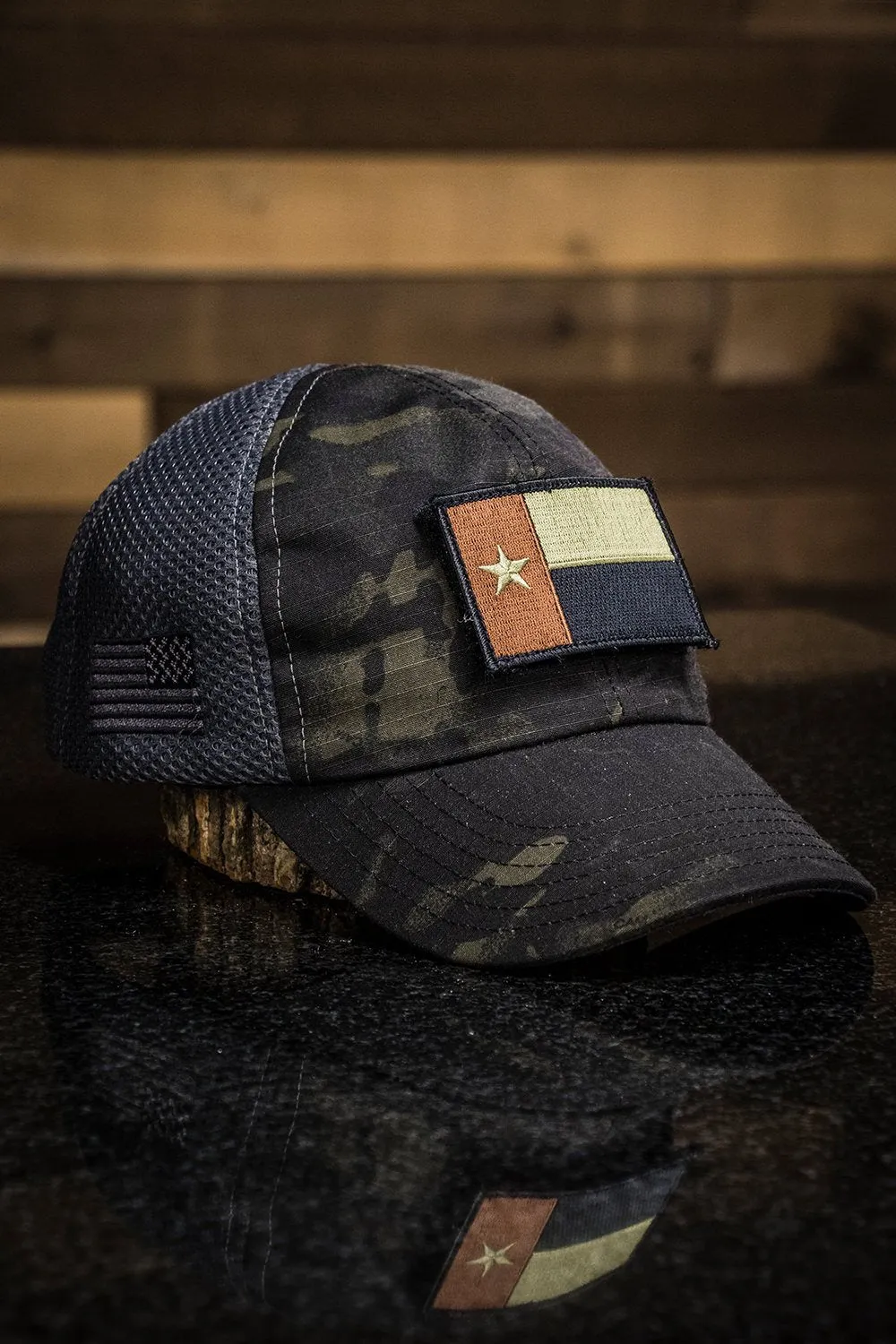 Dark American Made Mesh Back Hat with Patch