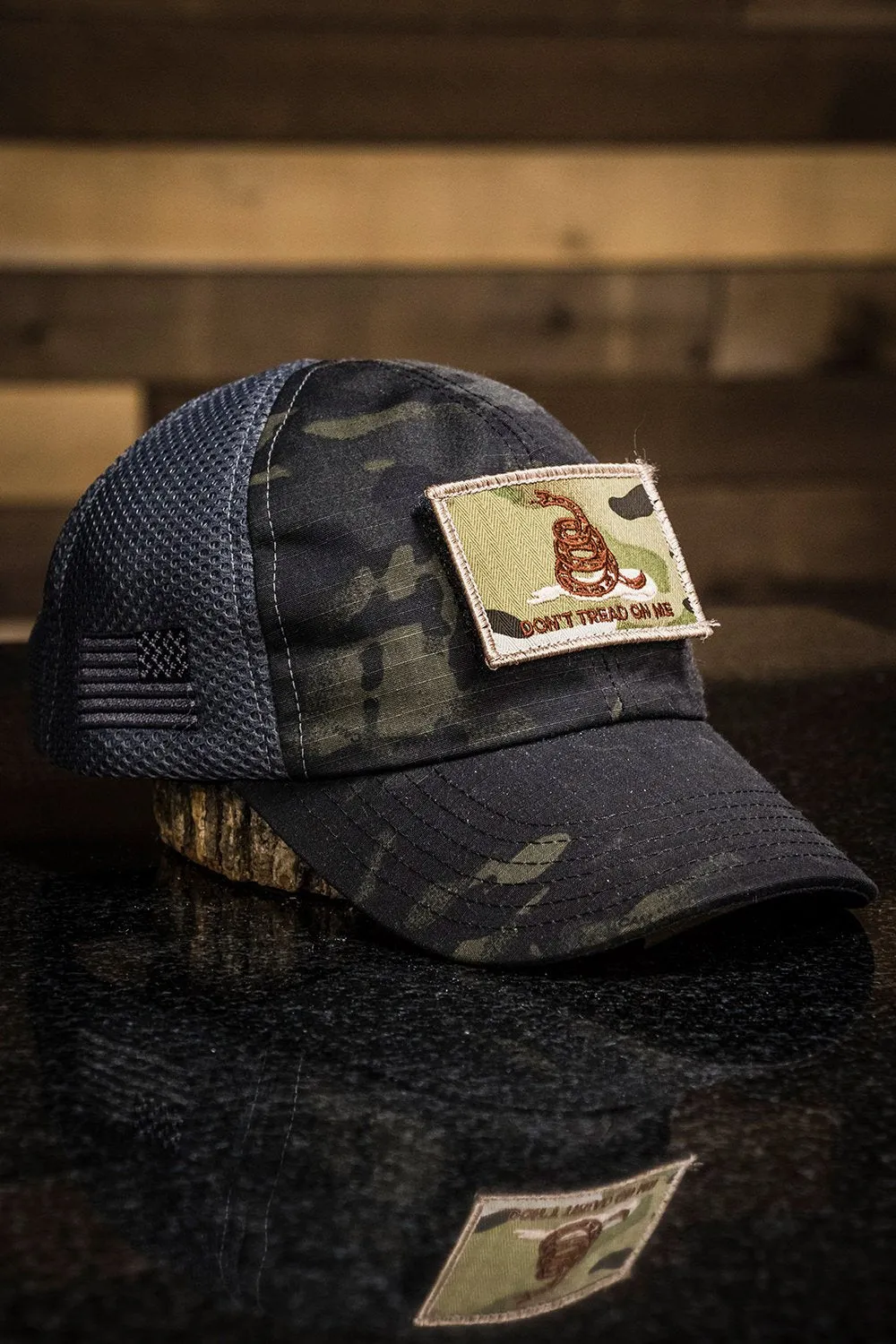 Dark American Made Mesh Back Hat with Patch