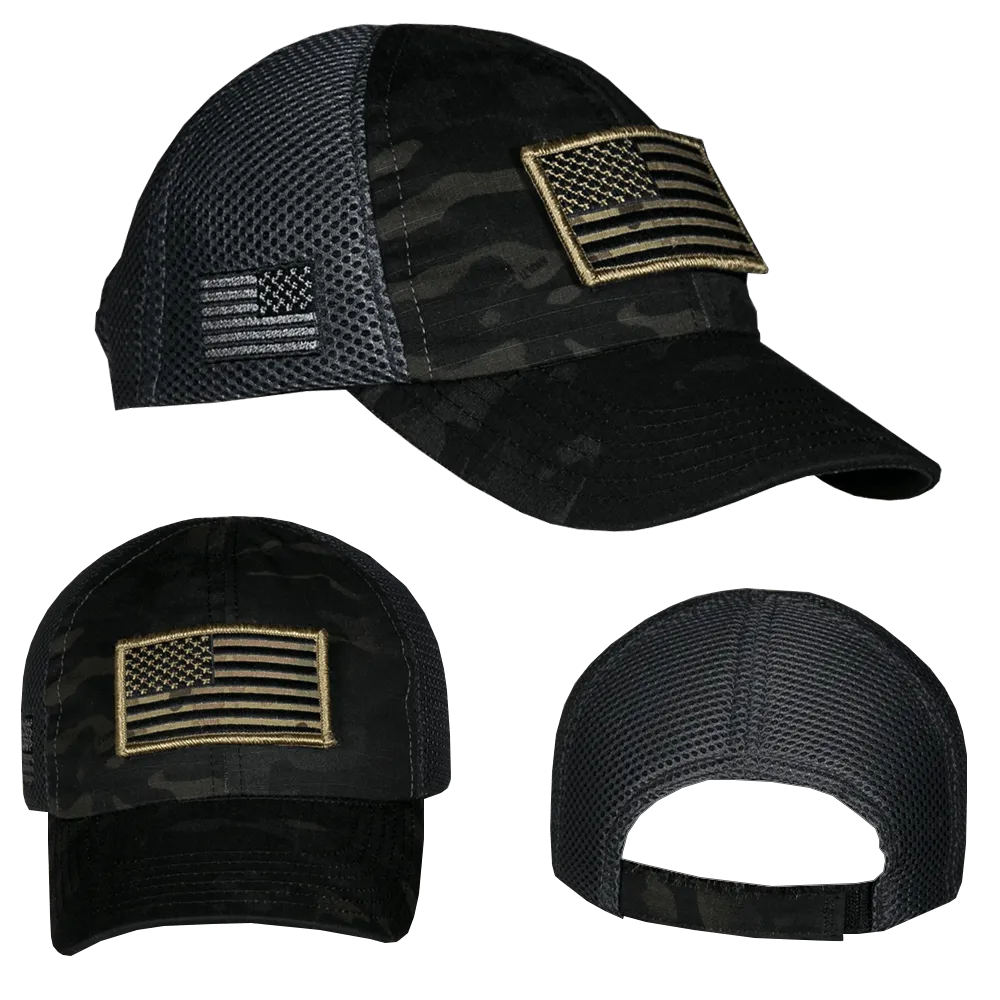 Dark American Made Mesh Back Hat with Patch