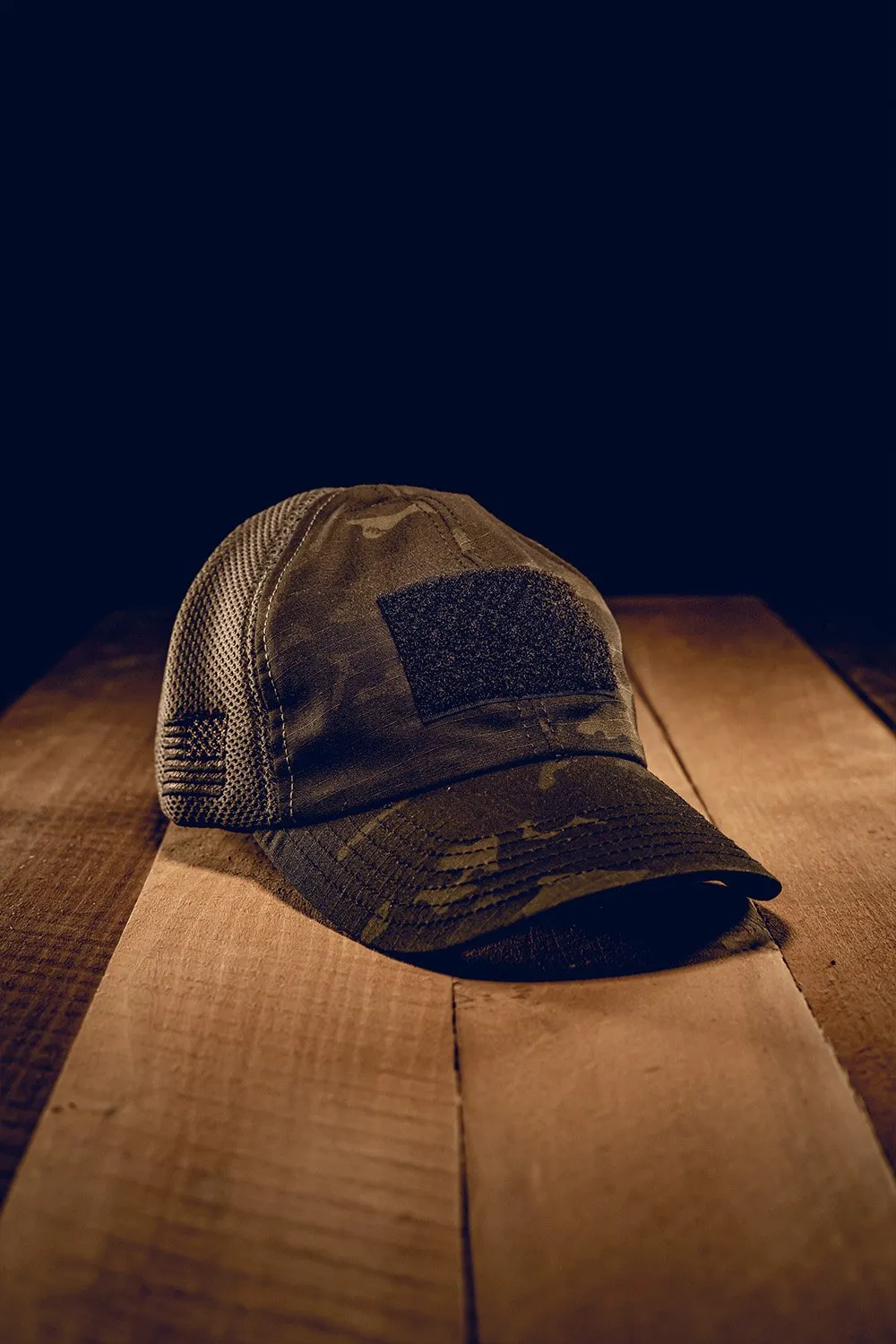 Dark American Made Mesh Back Hat with Patch