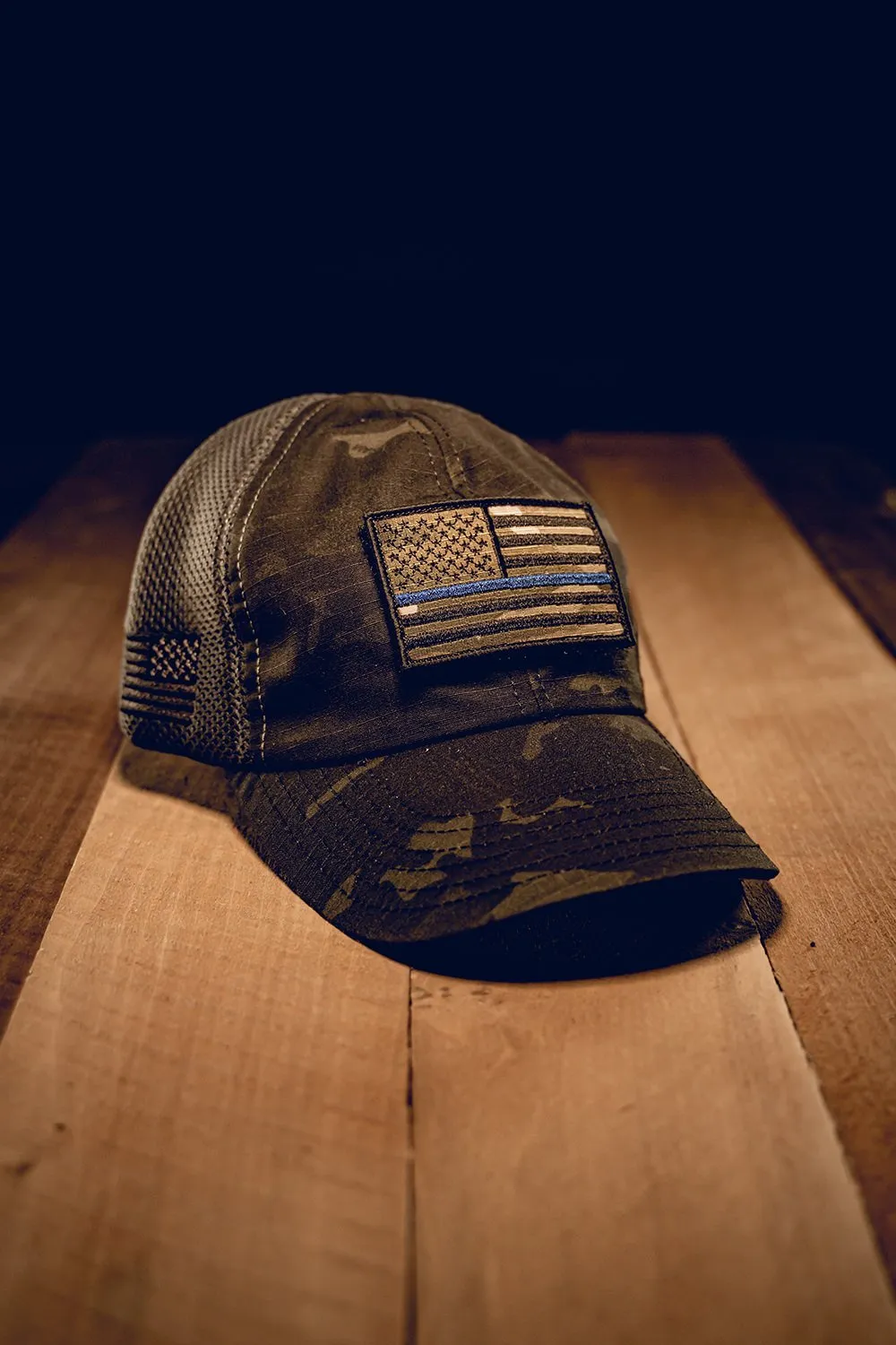 Dark American Made Mesh Back Hat with Patch