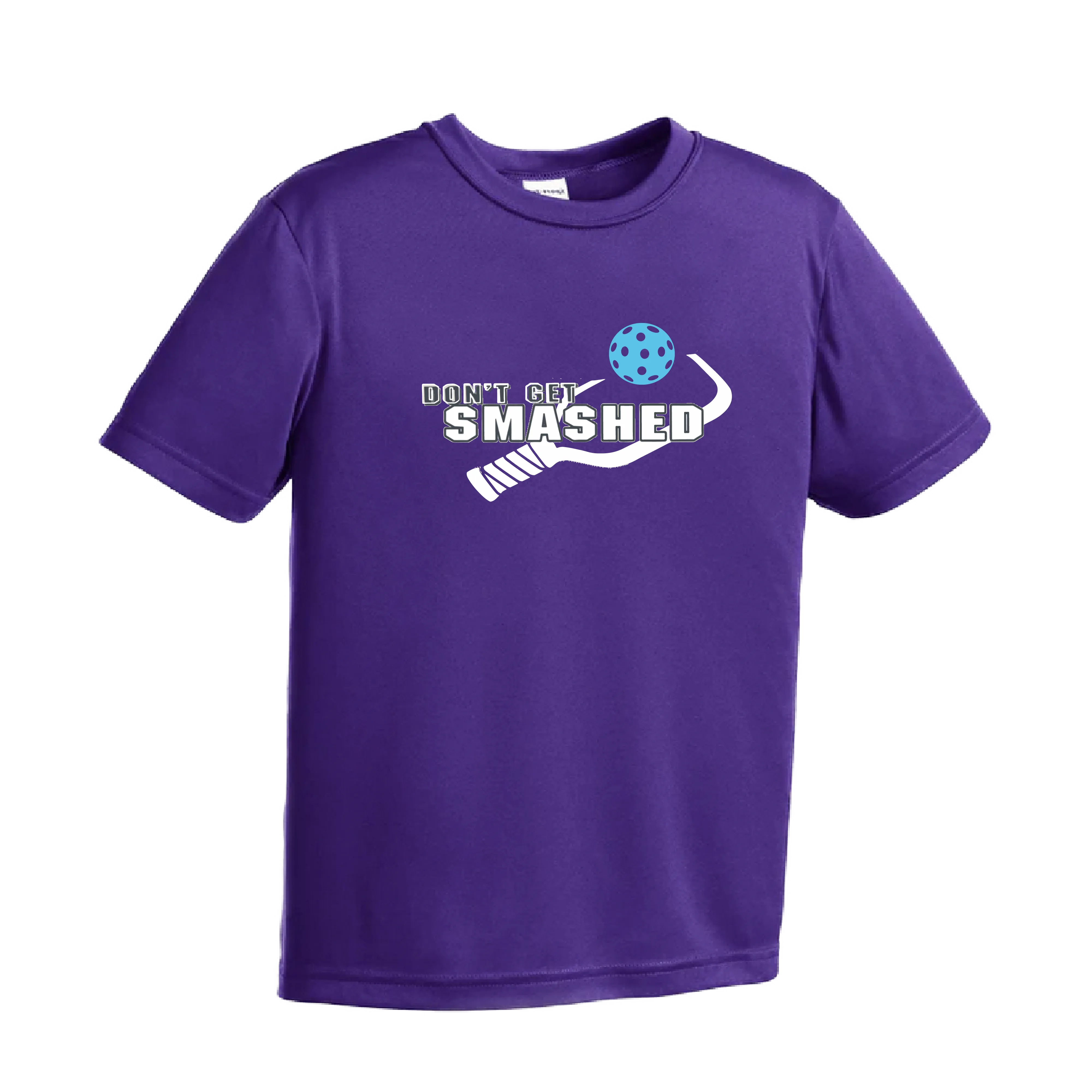 Don't Get Smashed (Cyan Orange Pink Pickleball Colors) | Youth Short Sleeve Athletic Shirt | 100% Polyester