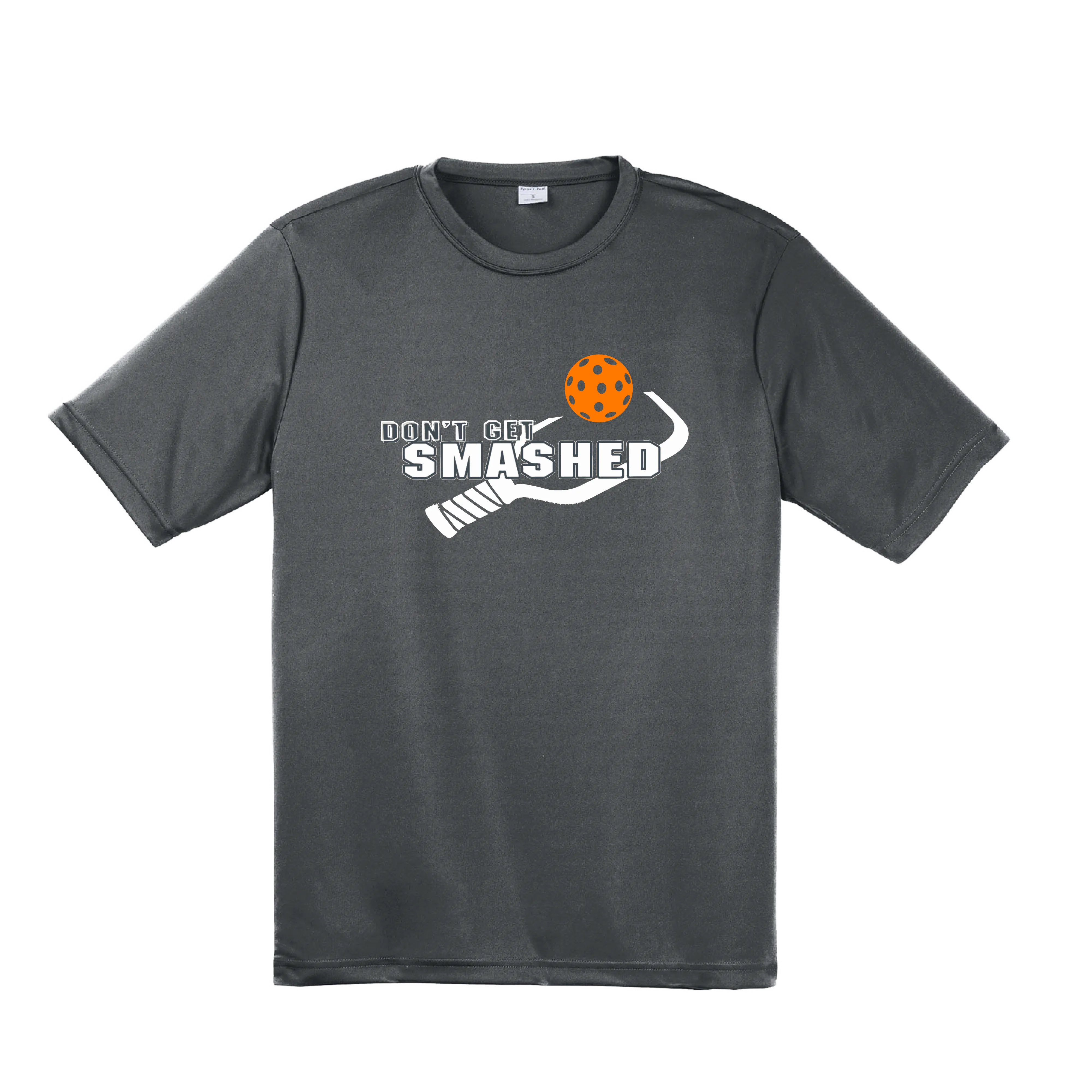 Don't Get Smashed With Pickleballs (Cyan Orange Pink) Customizable | Men's Short Sleeve Pickleball Shirt | 100% Polyester