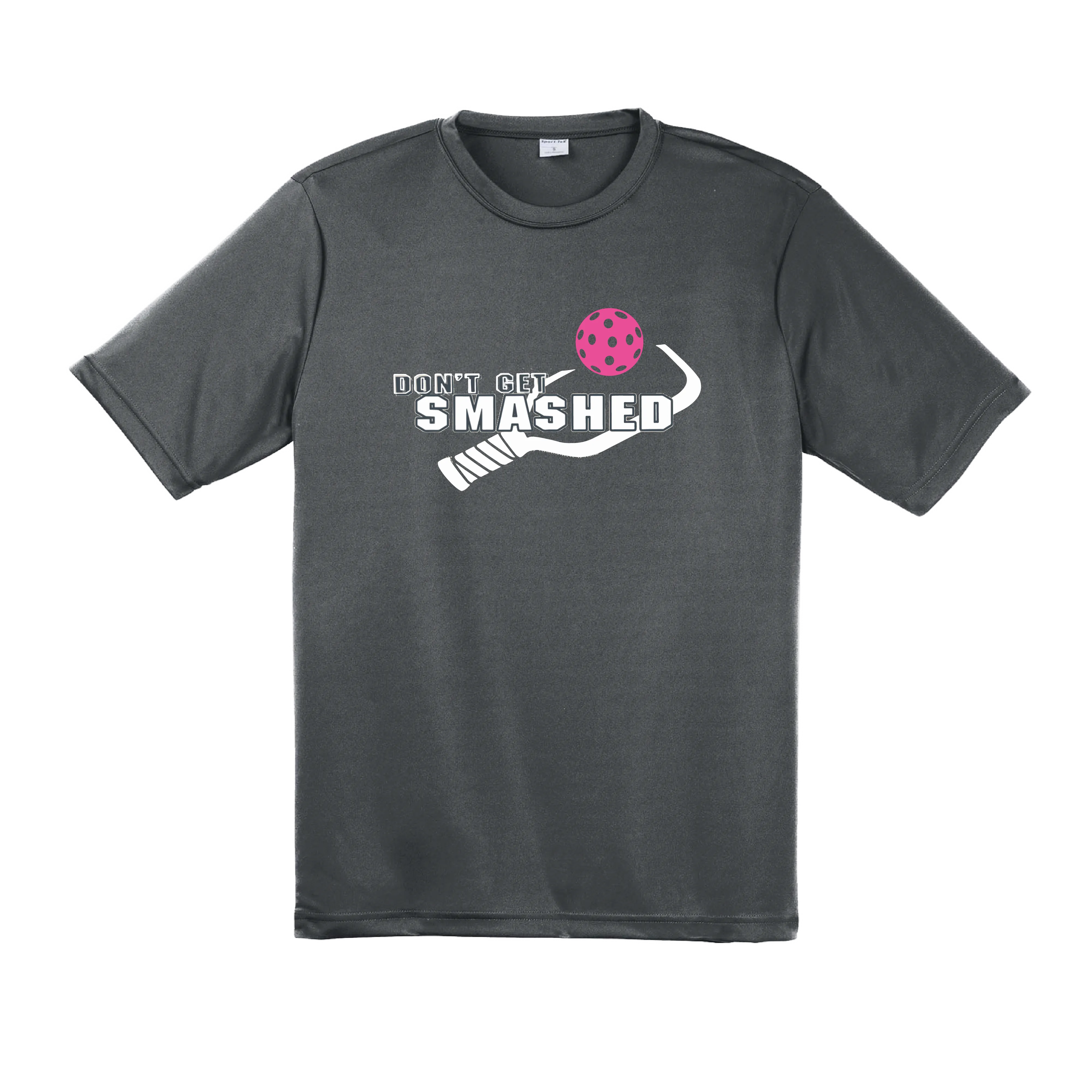 Don't Get Smashed With Pickleballs (Cyan Orange Pink) Customizable | Men's Short Sleeve Pickleball Shirt | 100% Polyester