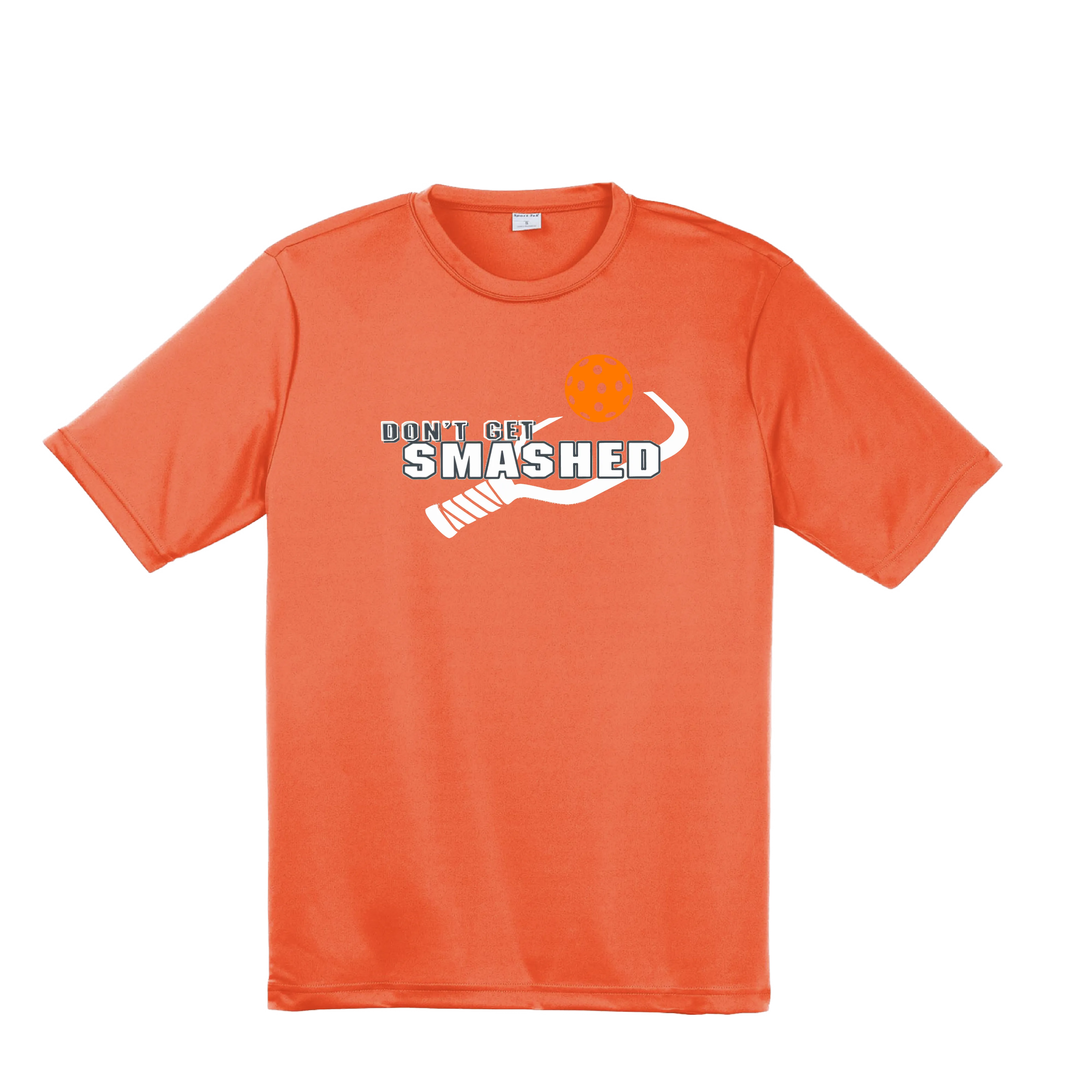 Don't Get Smashed With Pickleballs (Cyan Orange Pink) Customizable | Men's Short Sleeve Pickleball Shirt | 100% Polyester