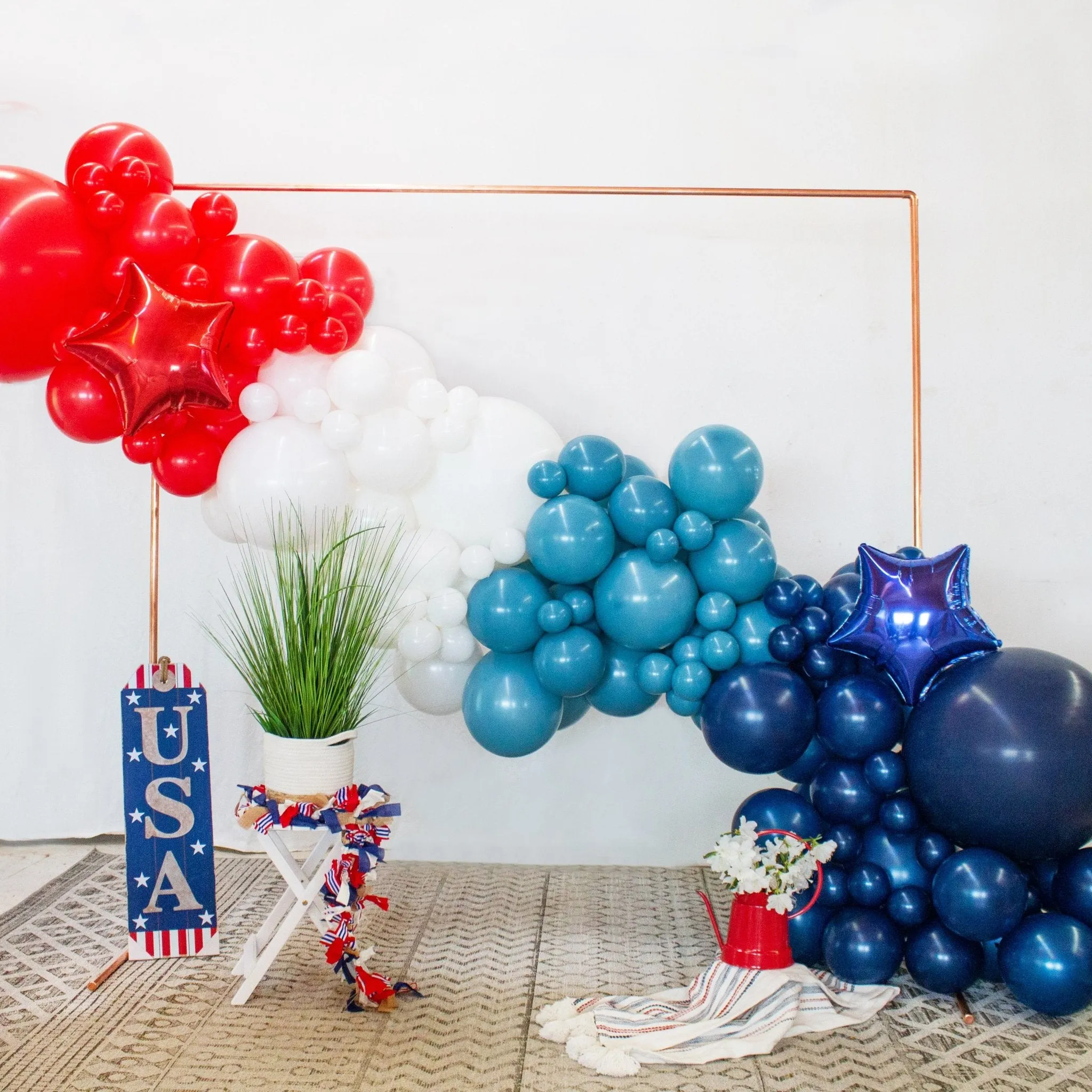 Firework Red, White, & Blue Patriotic Star Balloons (3-Pack)