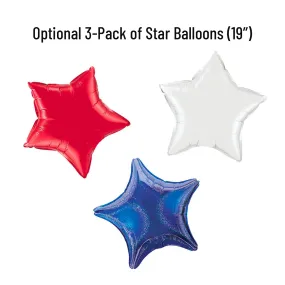 Firework Red, White, & Blue Patriotic Star Balloons (3-Pack)