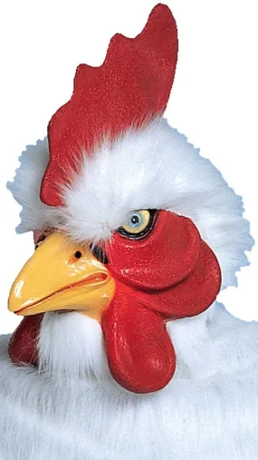 Full Head Deluxe White Rooster Latex Costume Mask