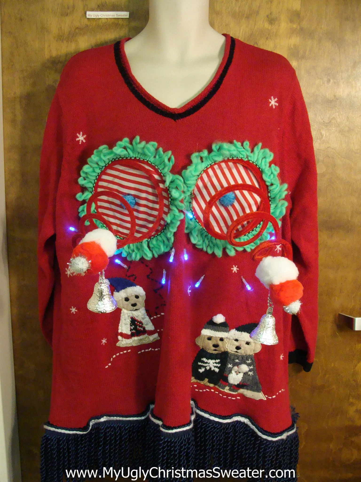 Funny Light-up Naughty Ugly Christmas Sweater with Dogs