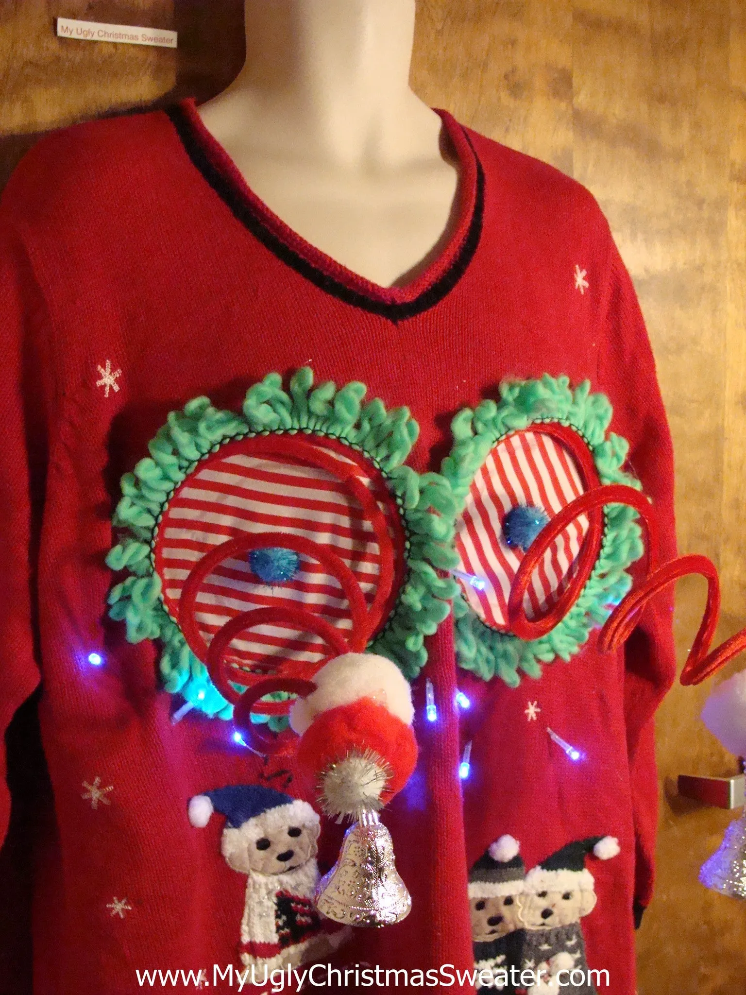 Funny Light-up Naughty Ugly Christmas Sweater with Dogs