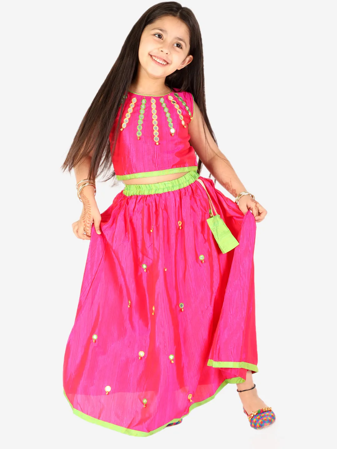 Girl's Mirror Bells Lehenga Choli - KID1 Girls