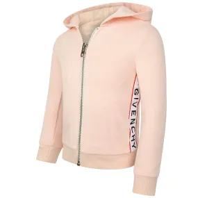 Givenchy Girls Logo Trim Zip Up Top