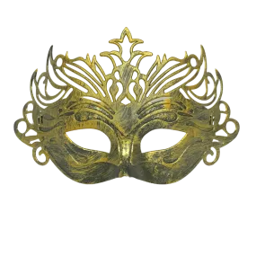 Gold Ornate Masquerade Mask with Ribbon Tie (Each)