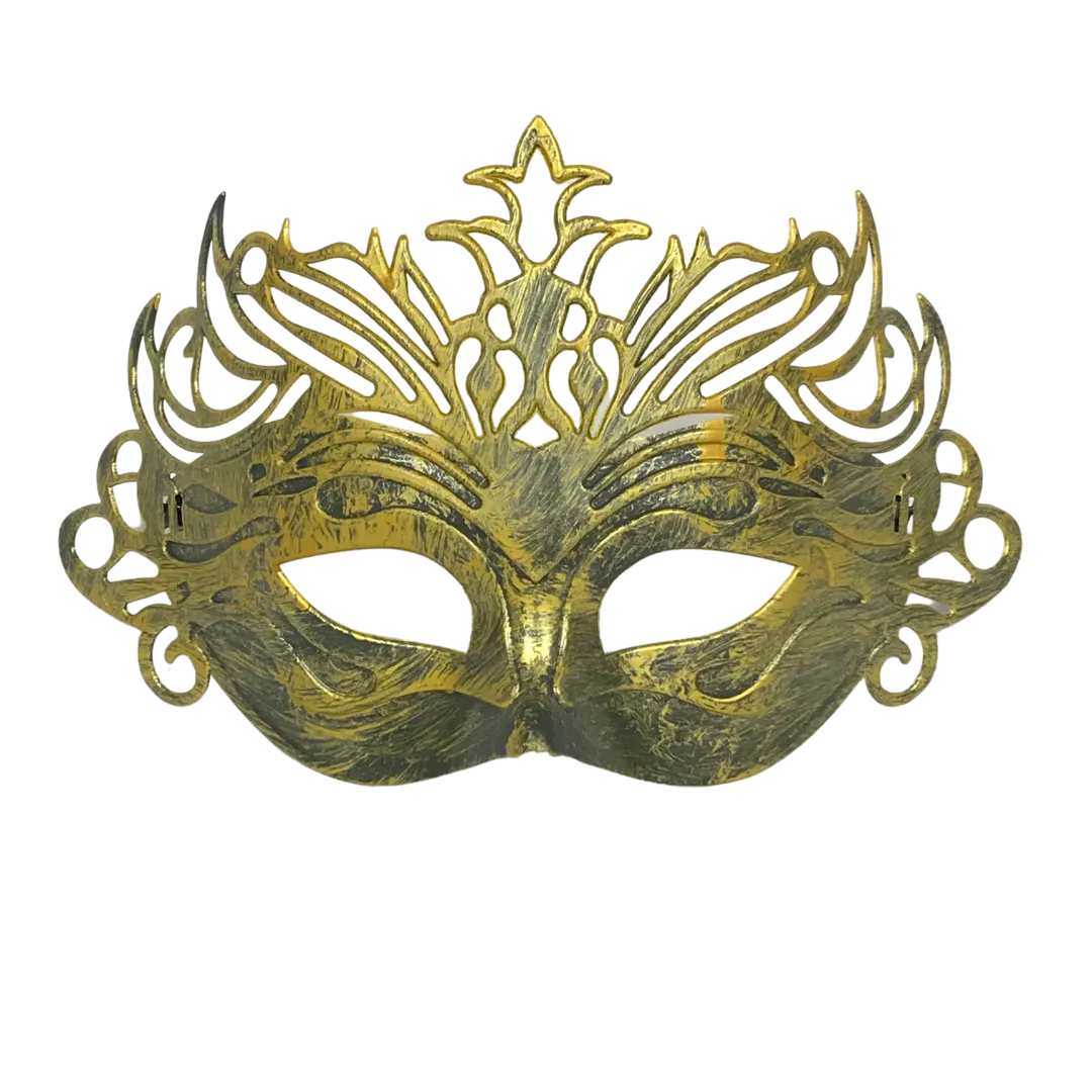 Gold Ornate Masquerade Mask with Ribbon Tie (Each)