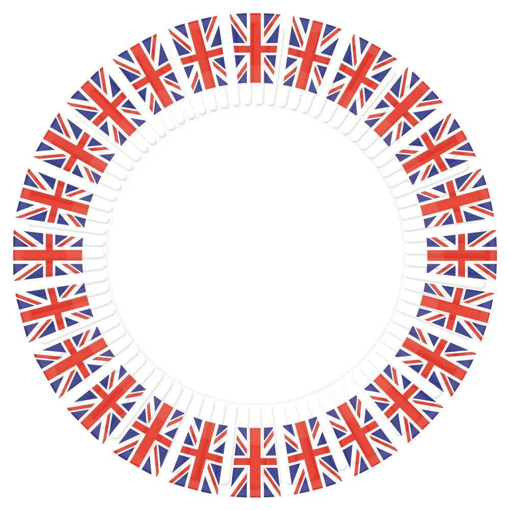 Great Britain Union Jack Flag Paper Plates - 23cm - Pack of 8