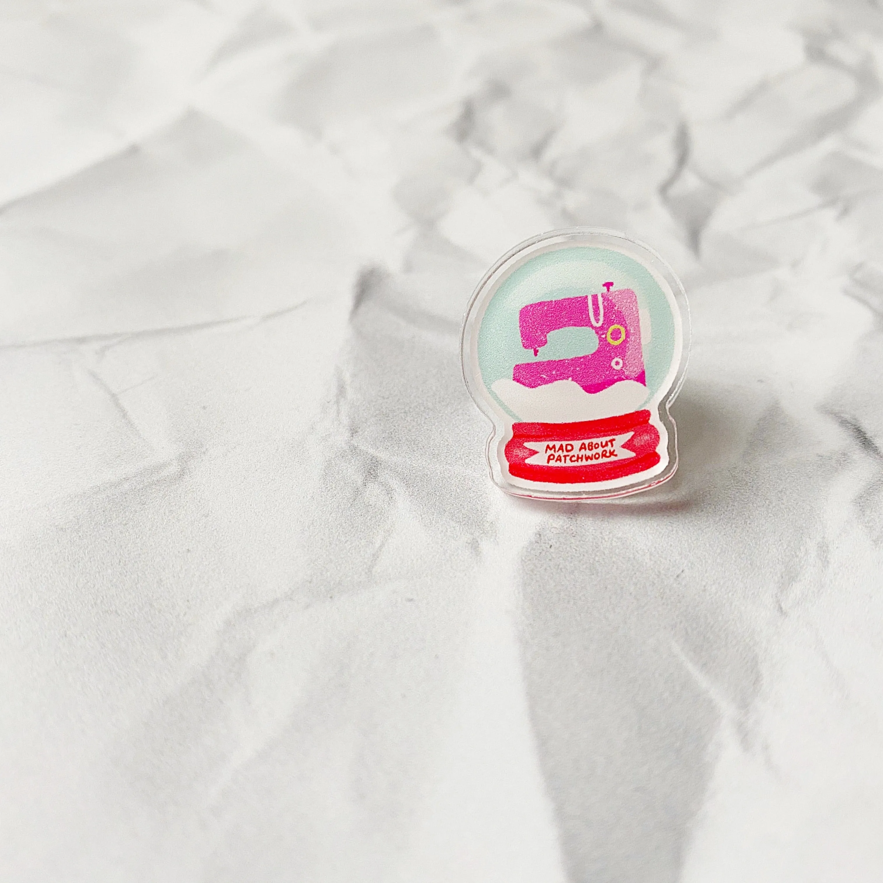 Holiday Sewing Themed Acrylic Pins