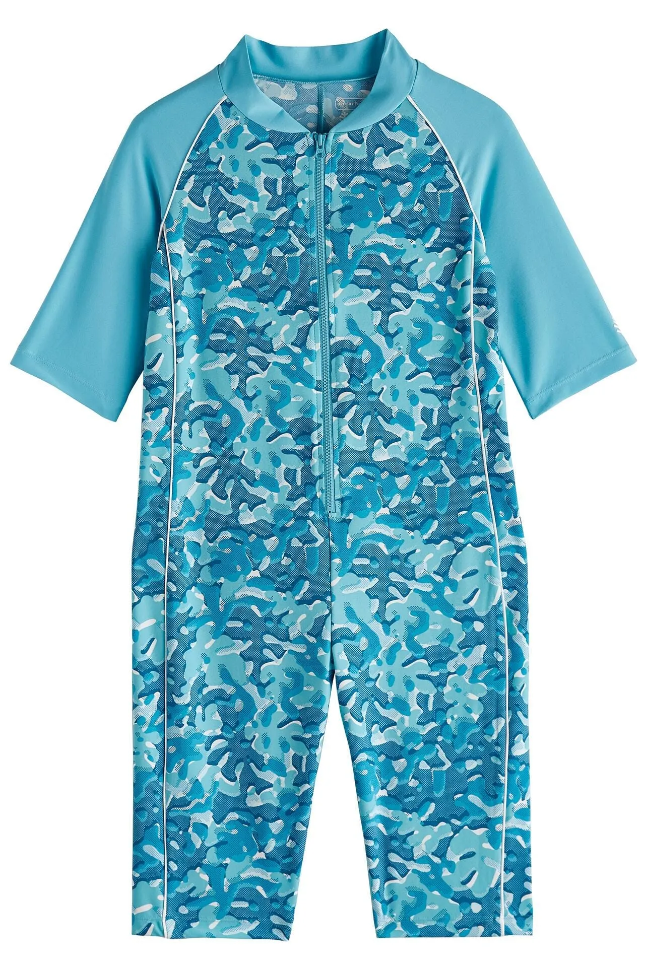 Kid's Barracuda Neck-to-Knee Swimsuit | Aruba Blue Sea Camo