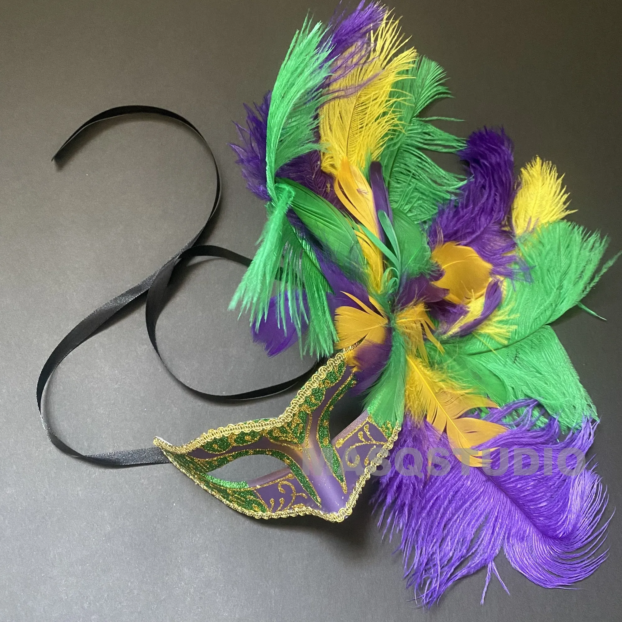 Masquerade Feather Mask Costume Carnival dress up Parade Birthday Dance Prom Eye Wear