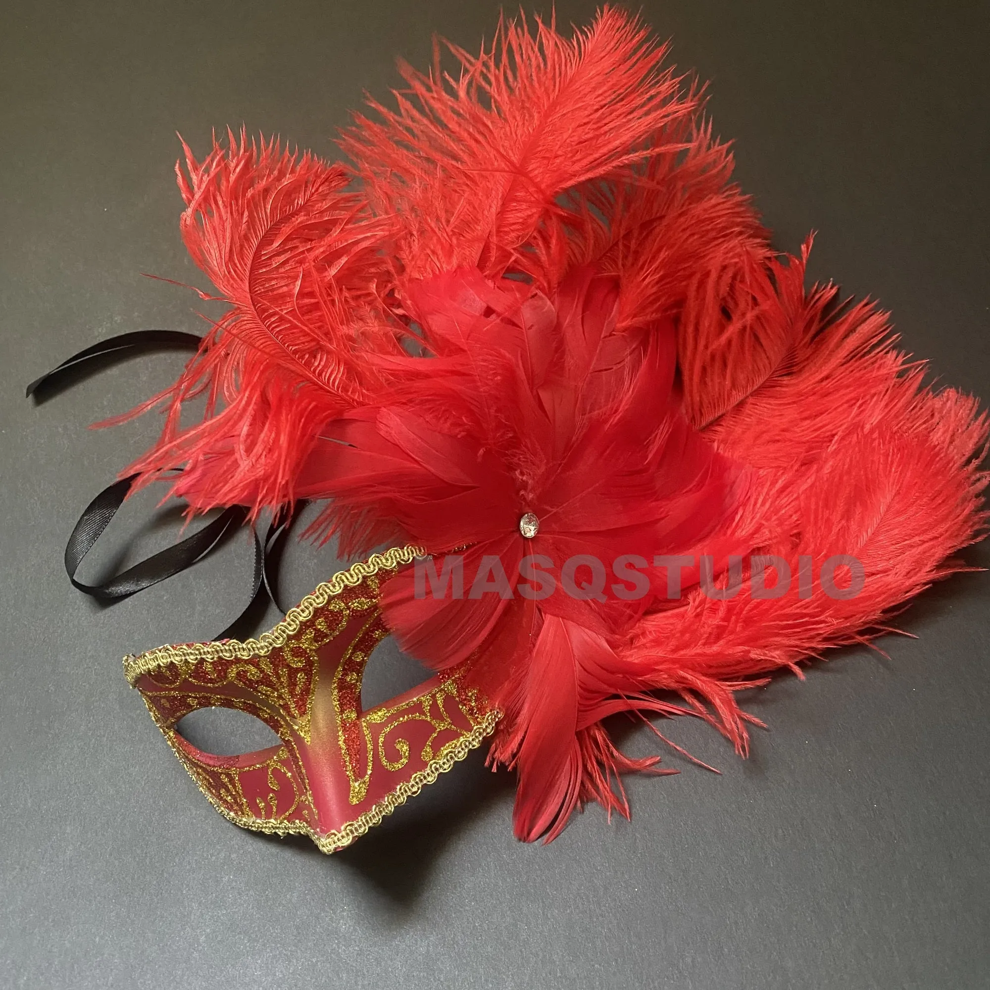 Masquerade Feather Mask Costume Carnival dress up Parade Birthday Dance Prom Eye Wear