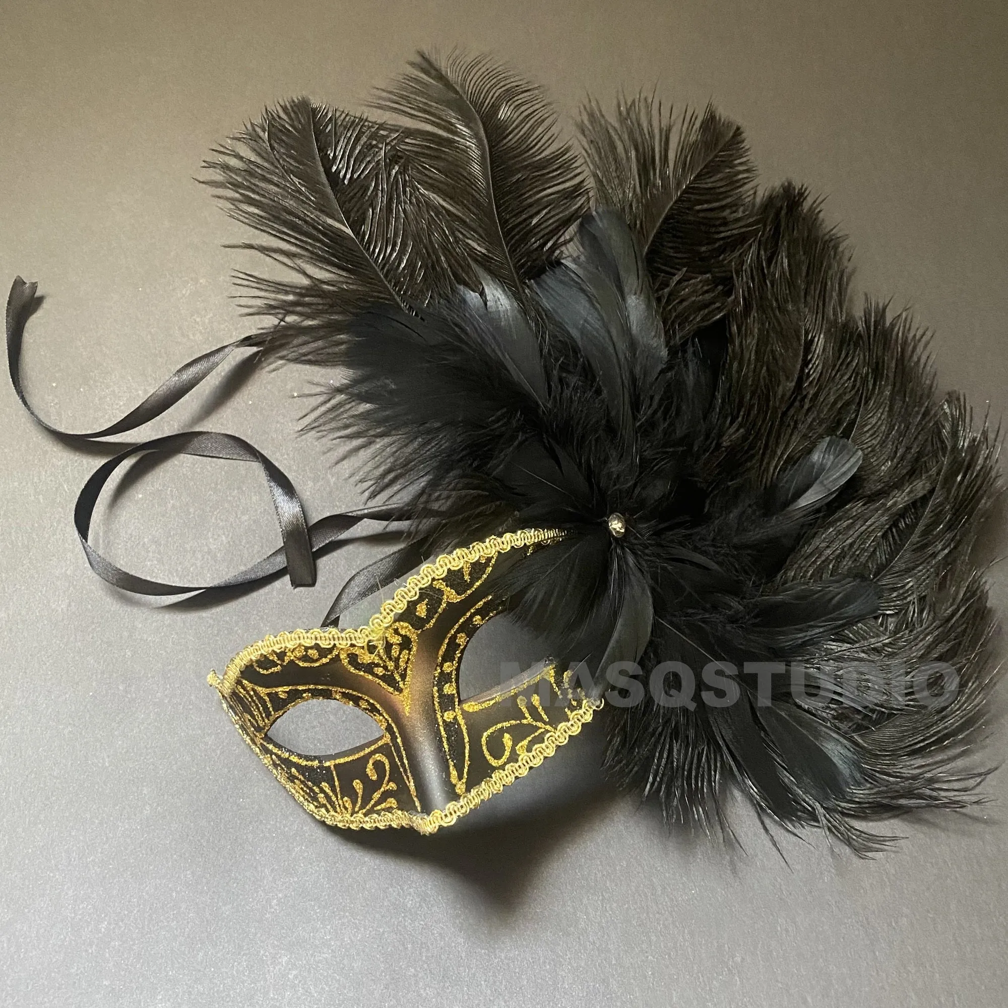 Masquerade Feather Mask Costume Carnival dress up Parade Birthday Dance Prom Eye Wear