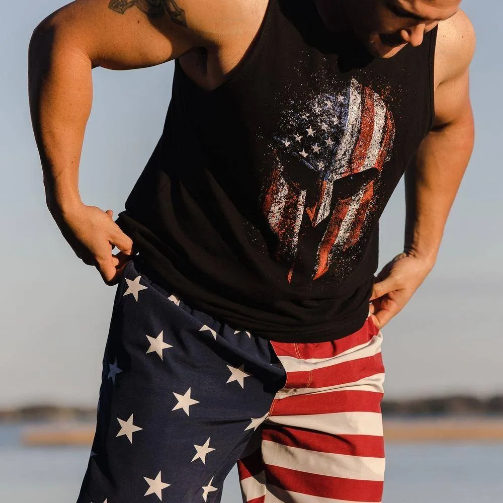 Men's American Spartan Tank - Black